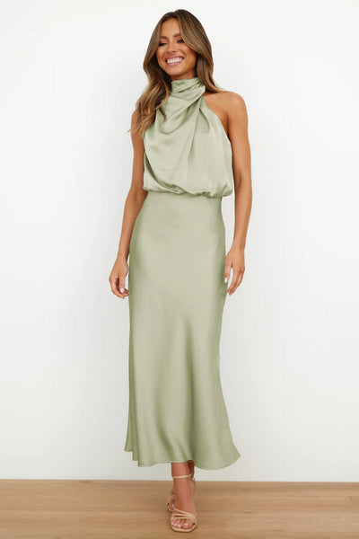 Lydia | Langes Kleid mit Halterneck - Lastilova